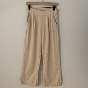 Abercrombie & Fitch Linen Blend Wide Leg Pull On Trouser Pants Size Small